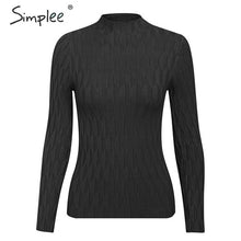 Load image into Gallery viewer, Simplee winter knitted women pullover sweater Long sleeve top turtleneck female sweater Chic ladies casual bestmatch jumper 2019