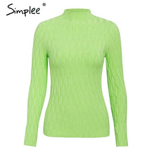 Load image into Gallery viewer, Simplee winter knitted women pullover sweater Long sleeve top turtleneck female sweater Chic ladies casual bestmatch jumper 2019