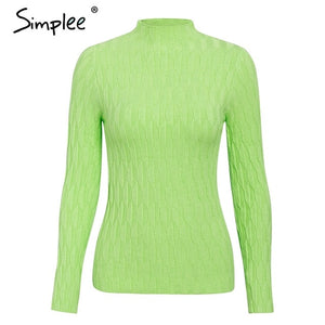 Simplee winter knitted women pullover sweater Long sleeve top turtleneck female sweater Chic ladies casual bestmatch jumper 2019