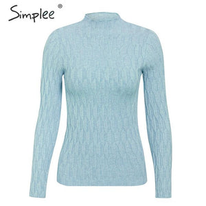 Simplee winter knitted women pullover sweater Long sleeve top turtleneck female sweater Chic ladies casual bestmatch jumper 2019