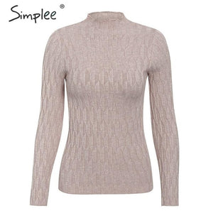 Simplee winter knitted women pullover sweater Long sleeve top turtleneck female sweater Chic ladies casual bestmatch jumper 2019