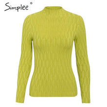 Load image into Gallery viewer, Simplee winter knitted women pullover sweater Long sleeve top turtleneck female sweater Chic ladies casual bestmatch jumper 2019