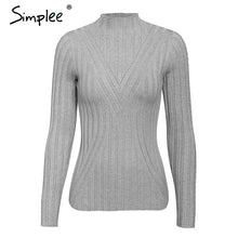 Load image into Gallery viewer, Simplee winter knitted women pullover sweater Long sleeve top turtleneck female sweater Chic ladies casual bestmatch jumper 2019