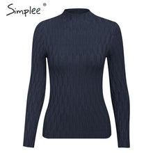 Load image into Gallery viewer, Simplee winter knitted women pullover sweater Long sleeve top turtleneck female sweater Chic ladies casual bestmatch jumper 2019