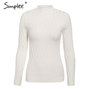 Simplee winter knitted women pullover sweater Long sleeve top turtleneck female sweater Chic ladies casual bestmatch jumper 2019