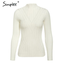 Load image into Gallery viewer, Simplee winter knitted women pullover sweater Long sleeve top turtleneck female sweater Chic ladies casual bestmatch jumper 2019