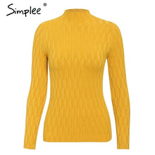 Load image into Gallery viewer, Simplee winter knitted women pullover sweater Long sleeve top turtleneck female sweater Chic ladies casual bestmatch jumper 2019